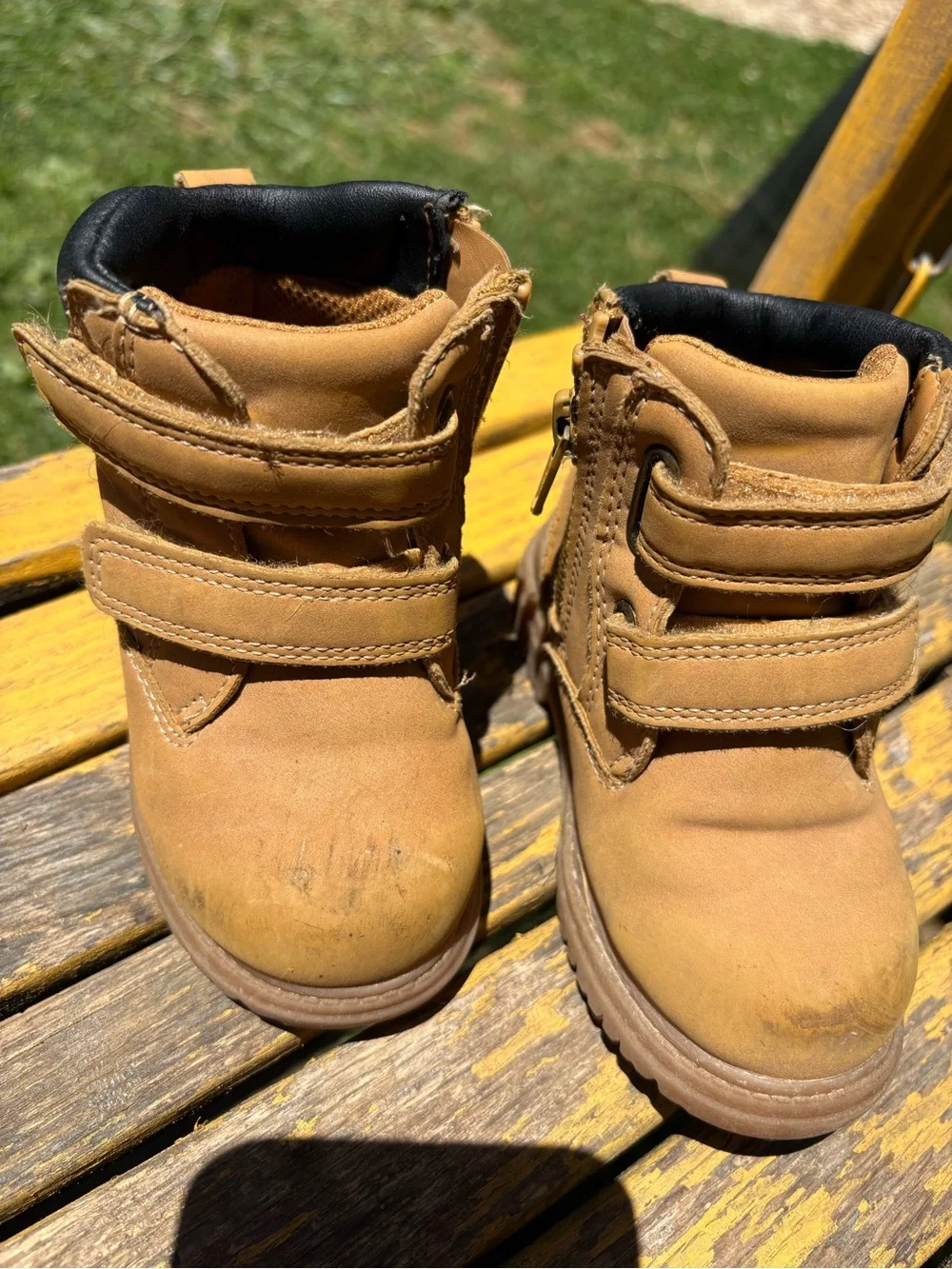 wonder nation Tan Hook-and-Loop Toddler Boots